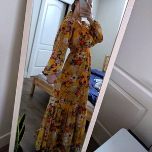 Floral long sleeved dress
